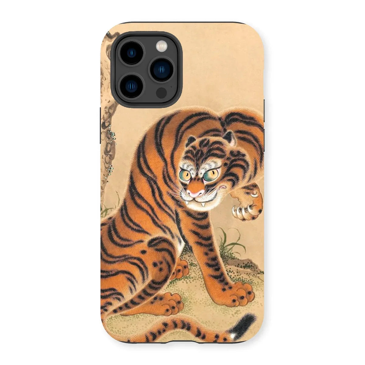 Tiger Cleaning its Paw - Matsui Keichu Iphone Case - 14 Pro / Matte