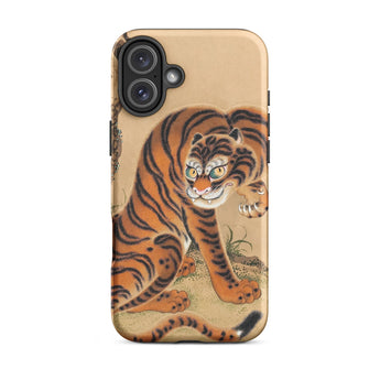 Tiger Cleaning its Paw - Matsui Keichu Phone Case Iphone 16 Plus / Matte Tiger-themed Phone Case Matsui Keichu Iphone Case, Paw Edo-period