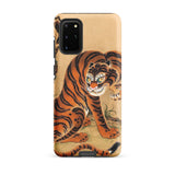 Tiger Cleaning its Paw - Matsui Keichu Phone Case Samsung Galaxy S20 Plus / Matte Vibrant Orange Tiger Bold Black Stripes Yellow Eyes