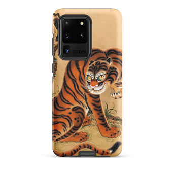 Tiger Cleaning its Paw - Matsui Keichu Samsung Case, Galaxy S20 Ultra / Matte, Smartphone Case Vibrant Illustration Tiger