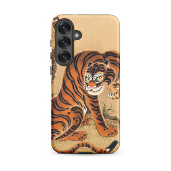 Tiger Cleaning its Paw - Matsui Keichu Samsung Case, Galaxy S25 Plus / Matte, Phone Case Stylized Tiger Painting