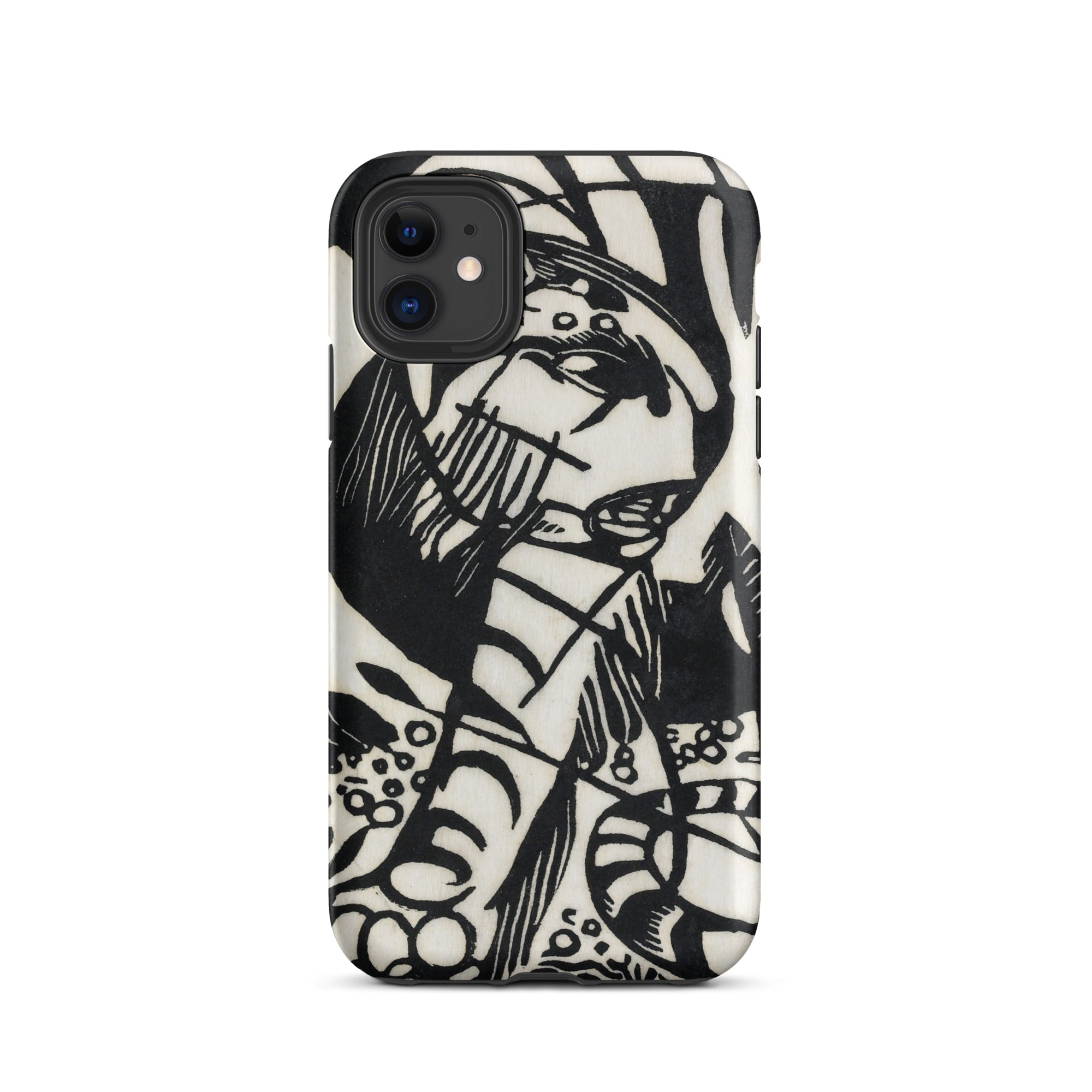 Tiger Franz Marc Animal Aesthetic Iphone Case, 11 / Matte, Black White Patterned Phone Case