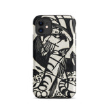 Tiger - Franz Marc Animal Aesthetic Iphone Case 11 / Matte Black White Patterned Phone Case Franz Marc’s Avant-garde, Avant-garde Tiger,