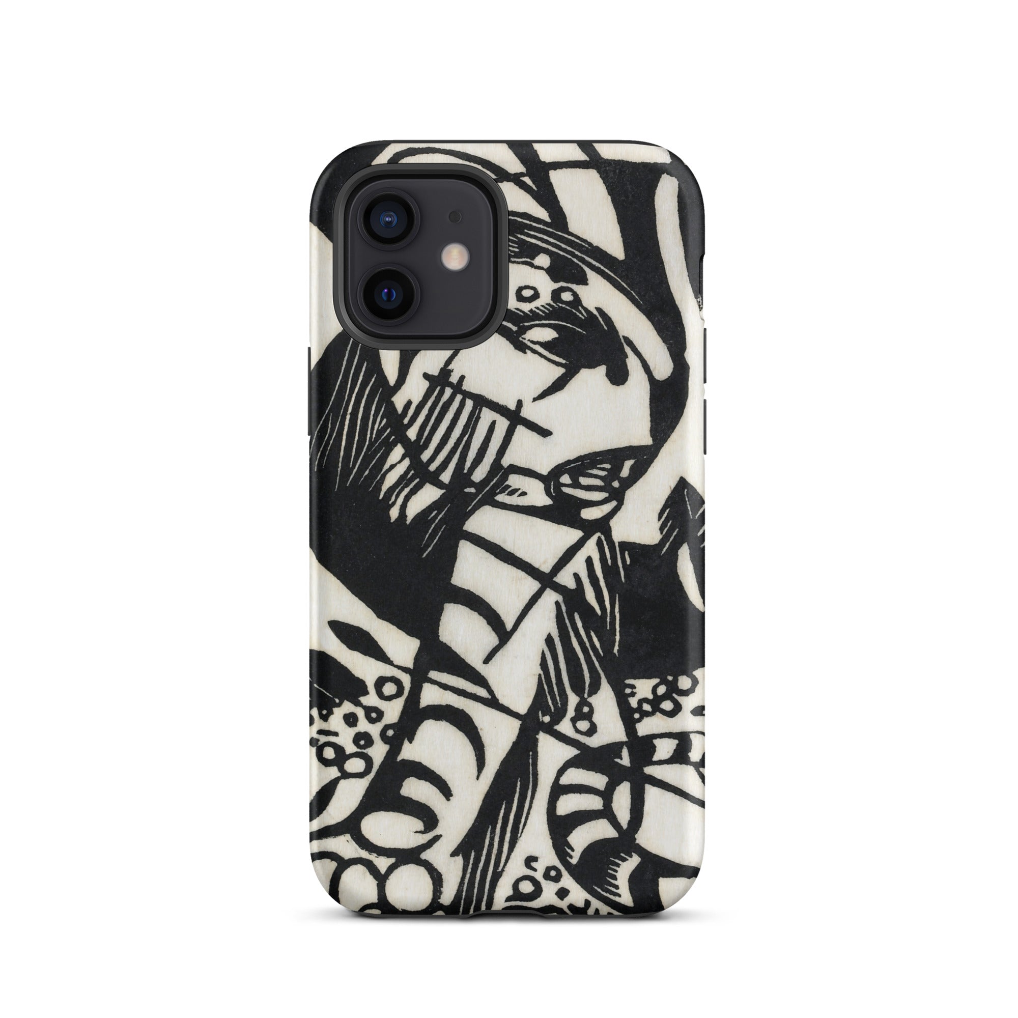 Tiger Franz Marc Animal Aesthetic Iphone Case, 12 / Matte, Black White Patterned Phone Case