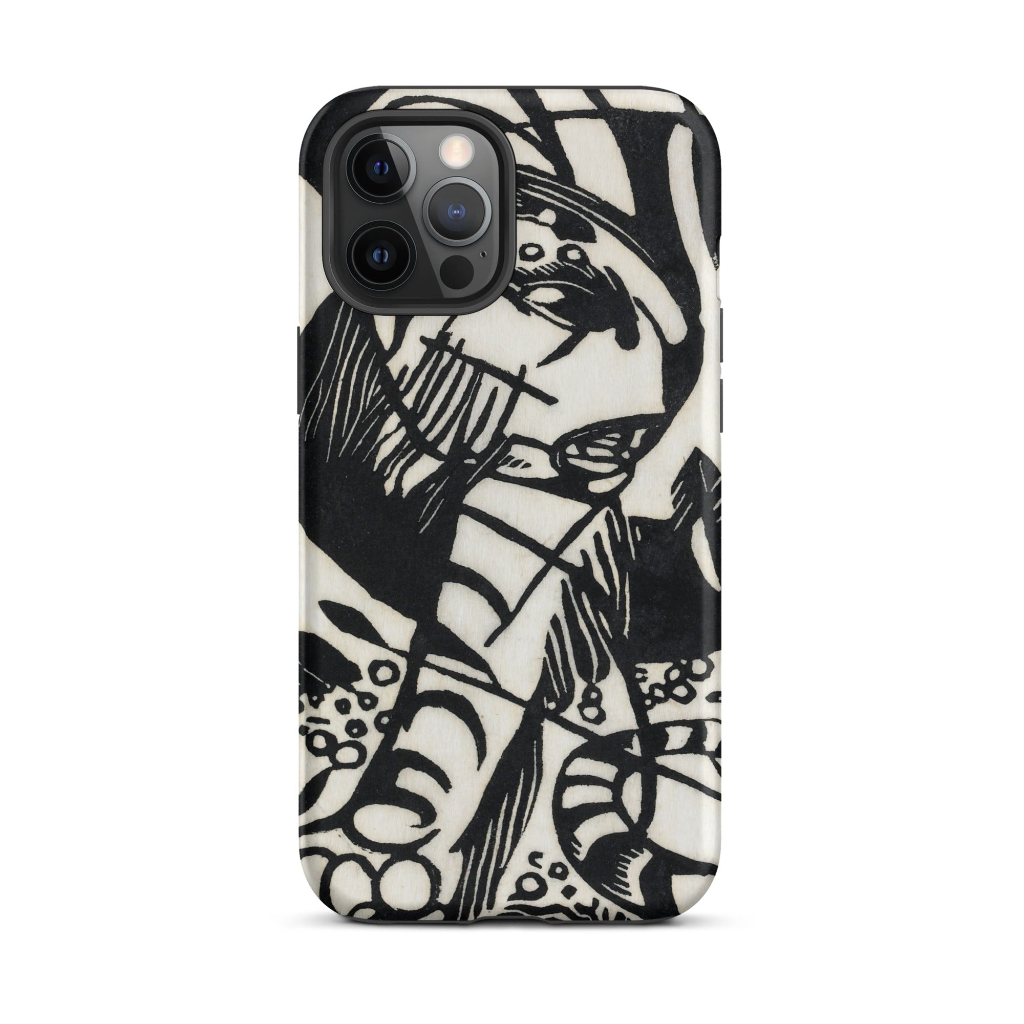 Tiger Franz Marc Animal Aesthetic Iphone Case, 12 Pro Max / Matte, Black White Patterned Phone Case