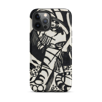 Tiger - Franz Marc Animal Aesthetic Iphone Case, 12 Pro Max / Matte, Black White Patterned Phone Case