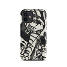 Tiger - Franz Marc Animal Aesthetic Iphone Case, 12 / Tough Phone, Black White Patterned Phone Case