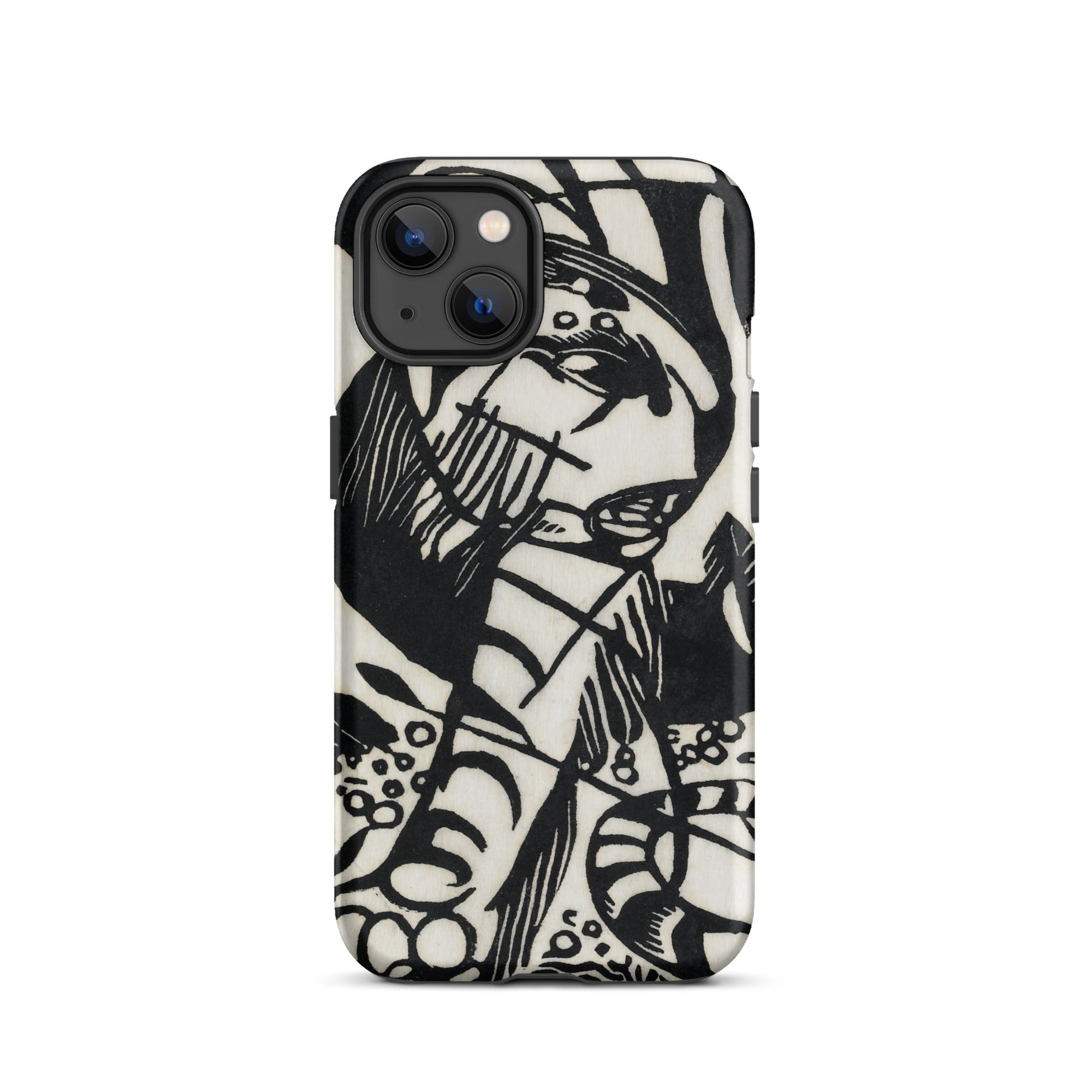 Tiger Franz Marc Animal Aesthetic Iphone Case, 13 / Matte, Black White Patterned Phone Case