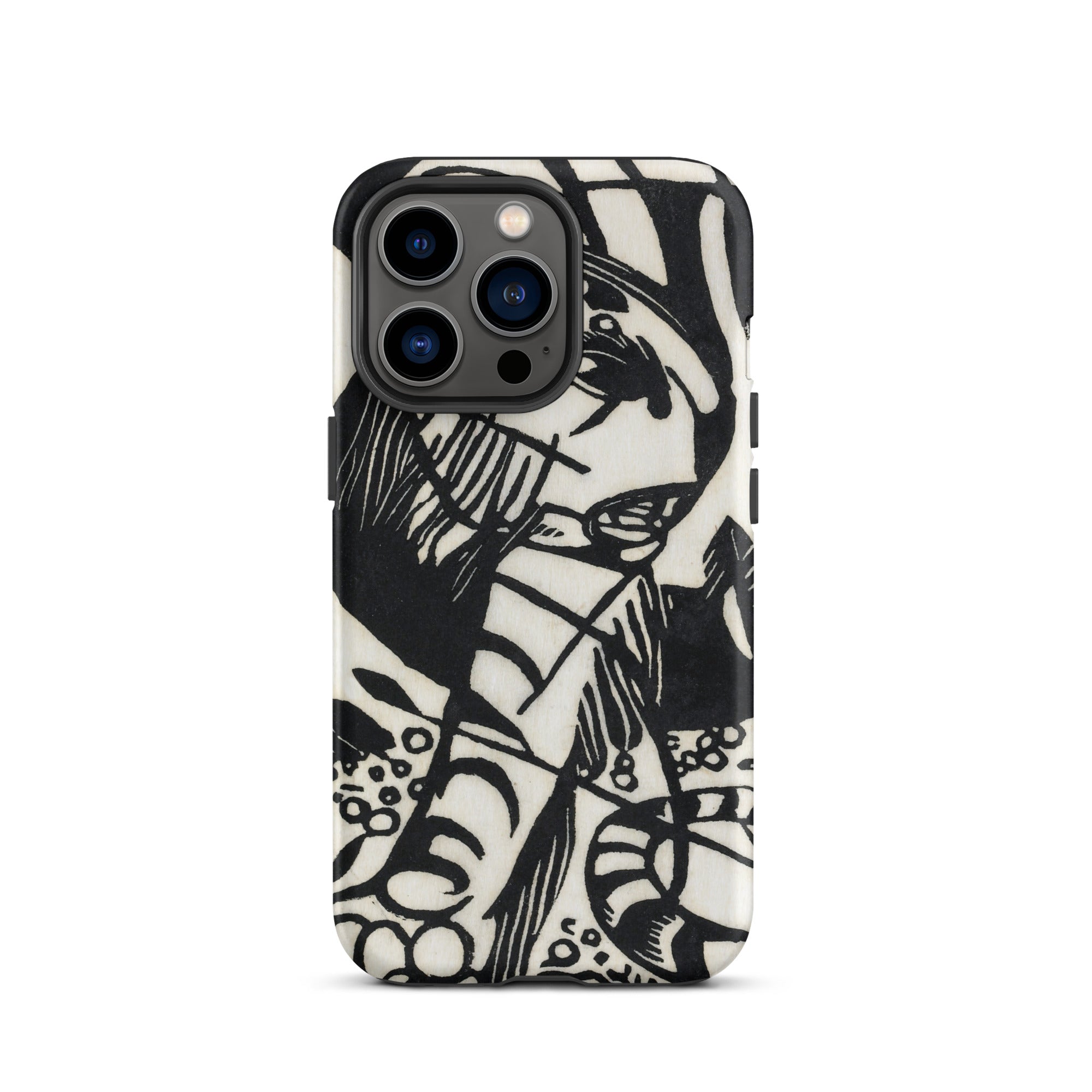 Tiger Franz Marc Animal Aesthetic Iphone Case, 13 Pro / Matte, Black White Patterned Phone Case