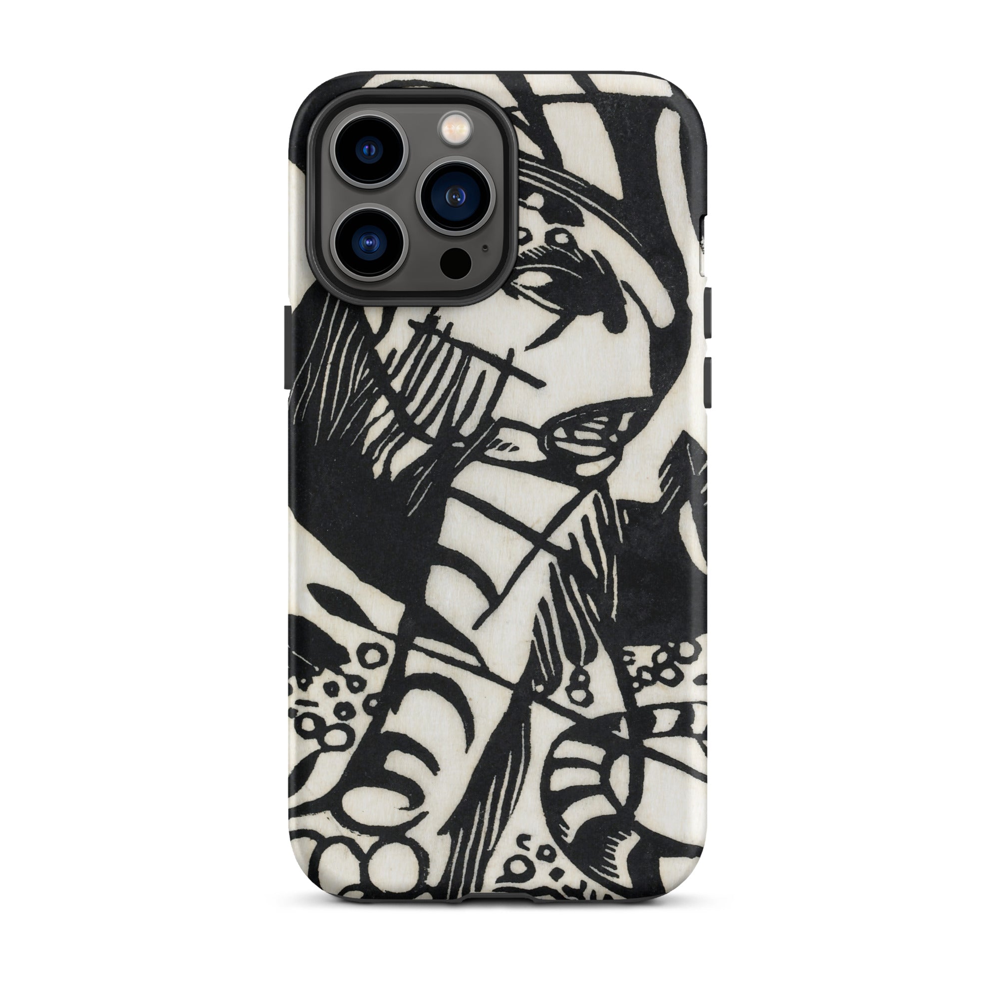 Tiger Franz Marc Animal Aesthetic Iphone Case, 13 Pro Max / Matte, Black White Patterned Phone Case