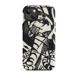 Tiger - Franz Marc Animal Aesthetic Iphone Case, 14 Plus / Matte, Black White Patterned Phone Case