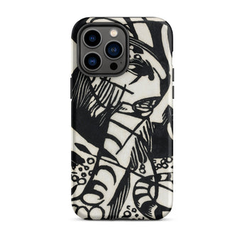 Tiger - Franz Marc Animal Aesthetic Iphone Case, 14 Pro Max / Matte, Black White Patterned Phone Case