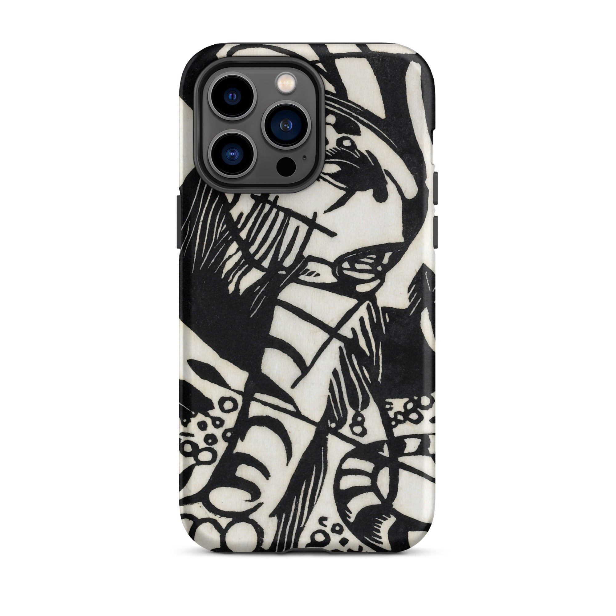 Tiger Franz Marc Animal Aesthetic Iphone Case, 14 Pro Max / Matte, Black White Patterned Phone Case