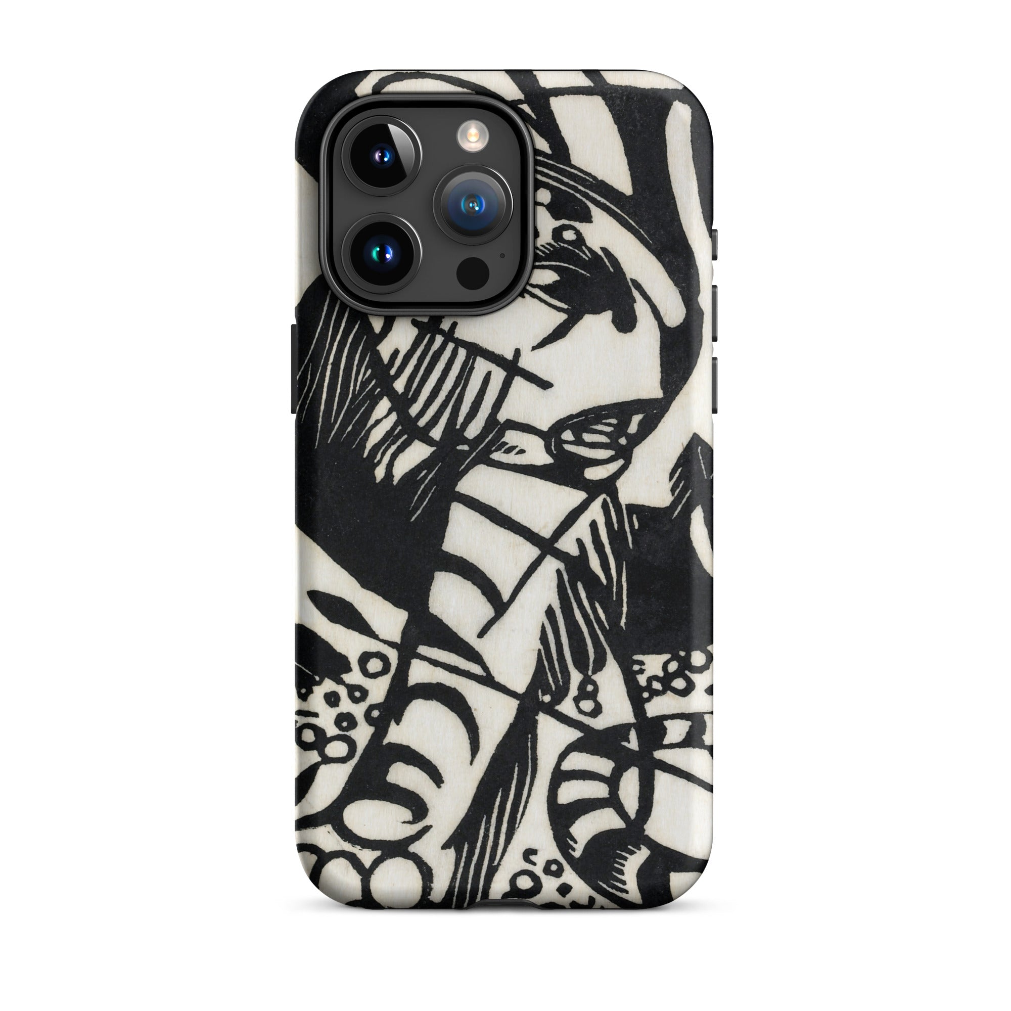 Tiger Franz Marc Animal Aesthetic Iphone Case, 15 Pro Max / Matte, Black White Patterned Phone Case