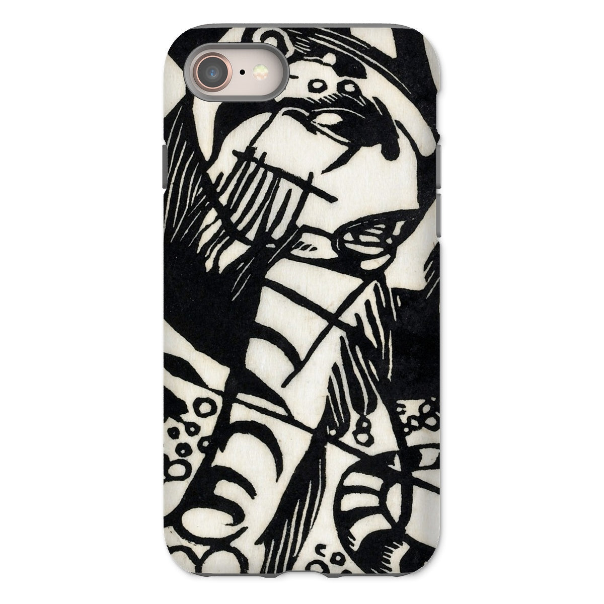 Tiger Franz Marc Animal Aesthetic Iphone Case, 8 / Matte, Phone Case Black White Abstract Design Bold Lines