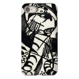 Tiger - Franz Marc Animal Aesthetic Iphone Case 8 / Matte Phone Case Black White Abstract Design Bold Lines Franz Marc’s Avant-garde,