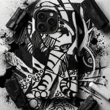 Tiger - Franz Marc Animal Aesthetic Iphone Case Black White Abstract Line Art Phone Case Bold Franz Marc’s Avant-garde, Avant-garde Tiger,