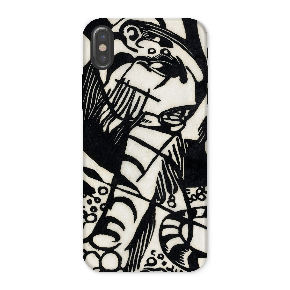 Tiger Franz Marc Animal Aesthetic Iphone Case, x / Matte, Phone Case Abstract Black White Artistic Design