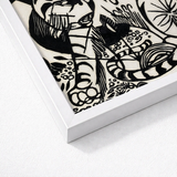 White Framed Black Abstract Artwork Franz Marc’s Expressionist Vision, Electrifying Tiger Art, Untamed Realm