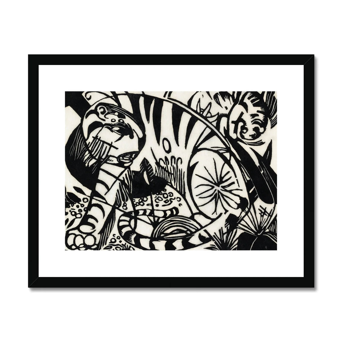 Tiger - Franz Marc Black and White Expressionism Art Print