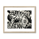 Tiger Franz Marc Black and White Expressionism Art Print, Black White Woodcut Style Tiger Bold Stripes Decorative Patterns