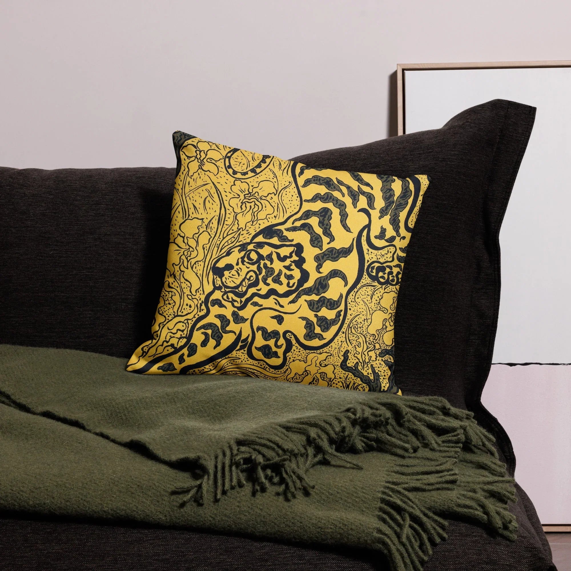 Tiger in the Jungle - Paul Ranson Animal Art Pillow Throw Pillows