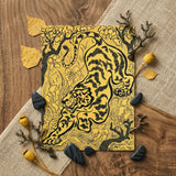 Tiger in the Jungle - Paul Ranson Art Print / Canvas Vibrant Yellow Rectangular Art Print Detailed Black Line Paul Ranson’s Tiger, Tiger