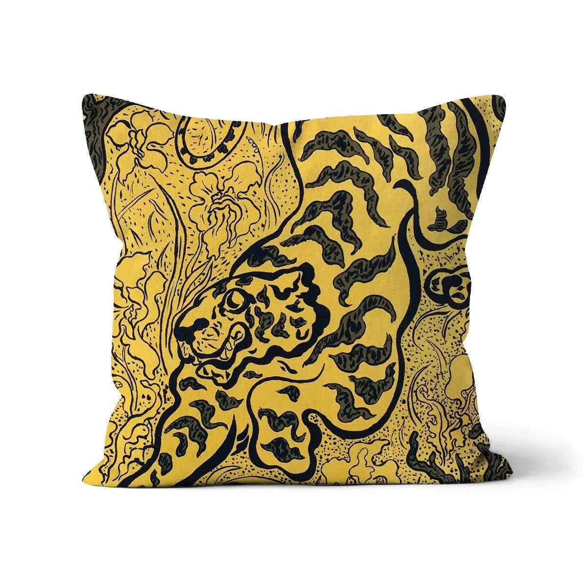 Tiger In The Jungle By Paul Ranson Cushion - Linen / 16’x16’ - Throw Pillows - Aesthetic Art
