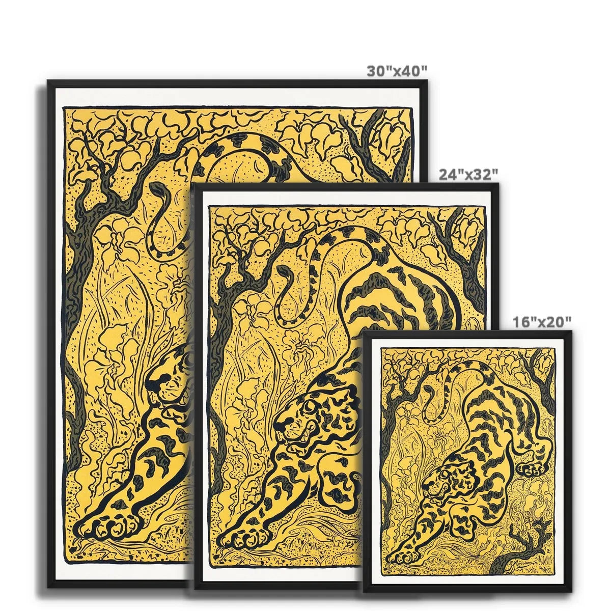 Tiger In The Jungle By Paul Ranson Framed Canvas - Posters Prints & Visual Artwork - Aesthetic Art