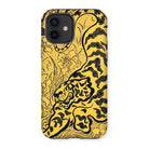Tiger in the Jungle - Paul Ranson Iphone Case, 12 / Matte, Yellow Black Patterned Phone Case Abstract Tiger Design