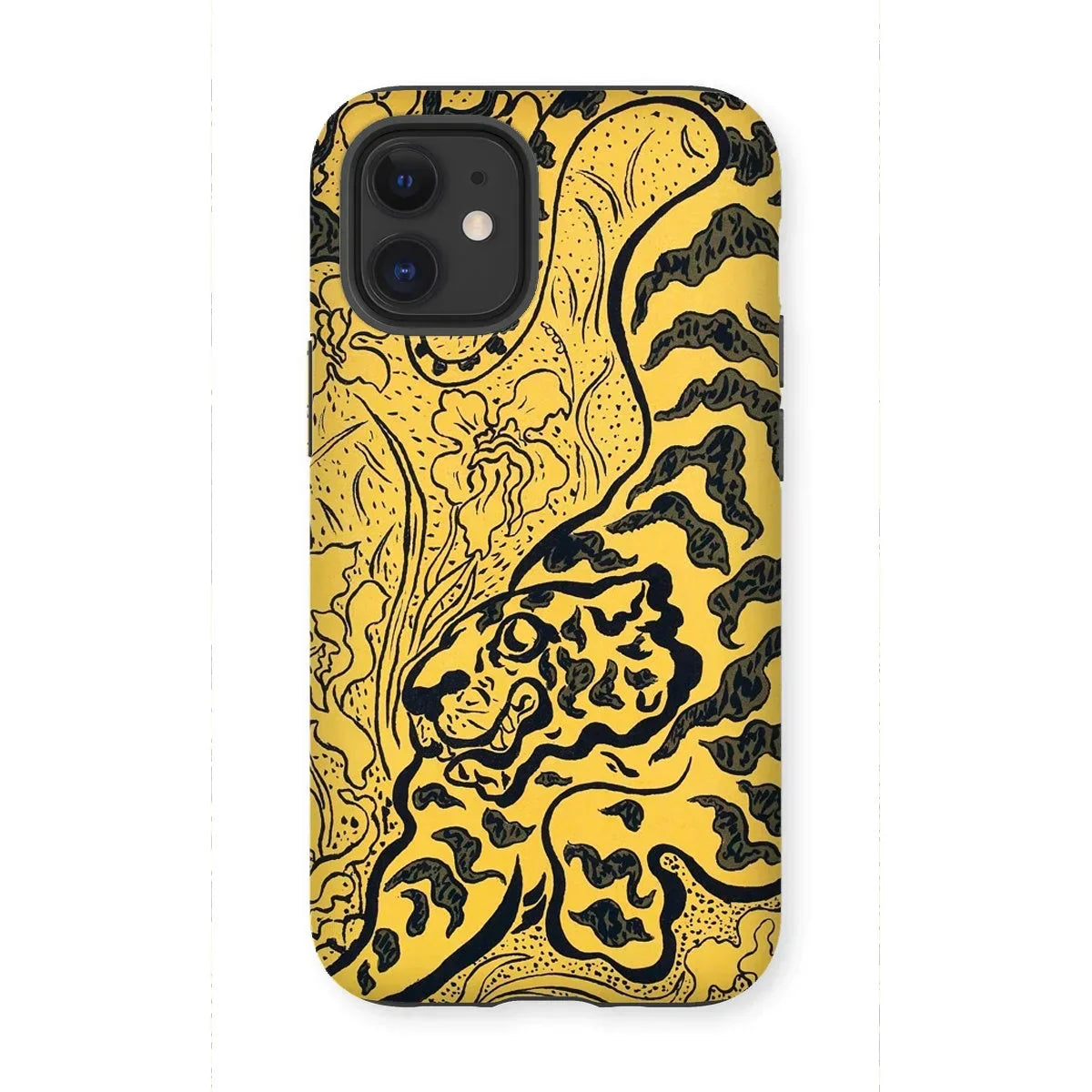 Tiger in the Jungle - Paul Ranson Iphone Case, 12 Mini / Matte, Decorative Yellow Black Iphone Case Intricate Abstract Design