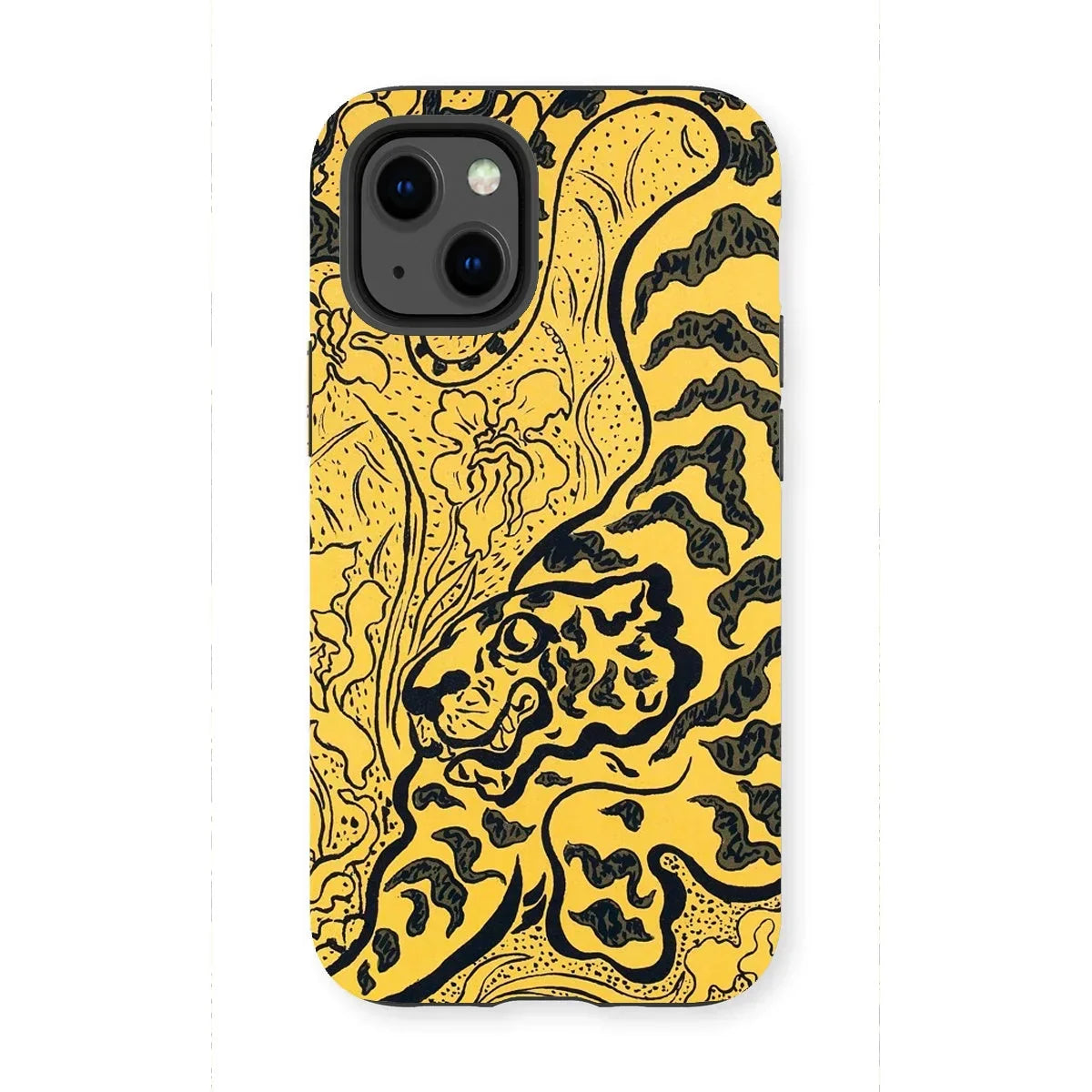 Tiger in the Jungle - Paul Ranson Iphone Case, 13 Mini / Matte, Yellow Black Patterned Iphone Case Abstract Tiger-like Design