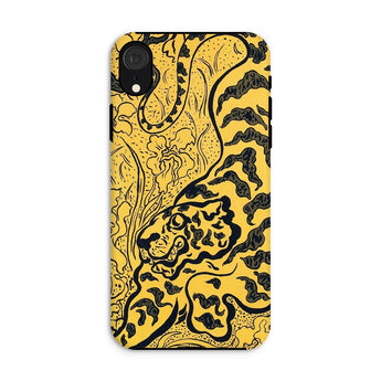 Tiger in the Jungle - Paul Ranson Iphone Case, Xr / Matte, Phone Case Intricate Yellow Black Abstract Design Floral
