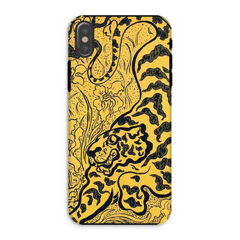 Tiger in the Jungle - Paul Ranson Iphone Case, Xs / Matte, Phone Case Intricate Yellow Black Abstract Design Patterns