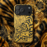 Tiger in the Jungle - Paul Ranson Phone Case Golden Phone Case Detailed Black Tiger Illustration Ornate Paul Ranson’s Hypnotic Dreamscape,