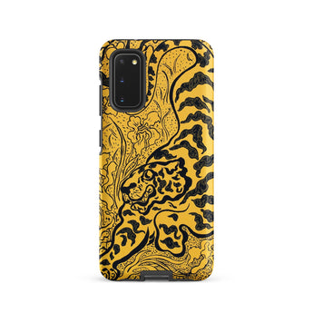 Tiger in the Jungle - Paul Ranson Samsung Case, Galaxy S20 / Matte, Yellow Phone Case Black Tiger Floral Design