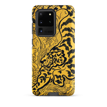 Tiger in the Jungle - Paul Ranson Samsung Case, Galaxy S20 Ultra / Matte, Yellow Phone Case Black Tiger Design