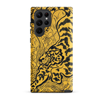 Tiger in the Jungle - Paul Ranson Samsung Case, Galaxy S22 Ultra / Matte, Vibrant Yellow Phone Case Black Tiger Design