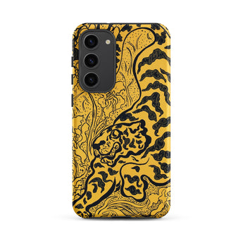 Tiger in the Jungle - Paul Ranson Samsung Case, Galaxy S23 Plus / Matte, Yellow Smartphone Case Black Tiger Design
