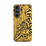 Tiger in the Jungle - Paul Ranson Samsung Case, Galaxy S24 Plus / Matte, Yellow Phone Case Black Tiger Floral Art