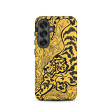Tiger in the Jungle - Paul Ranson Samsung Case, Galaxy S25 / Matte, Yellow Phone Case Black Line Art Tiger Amidst