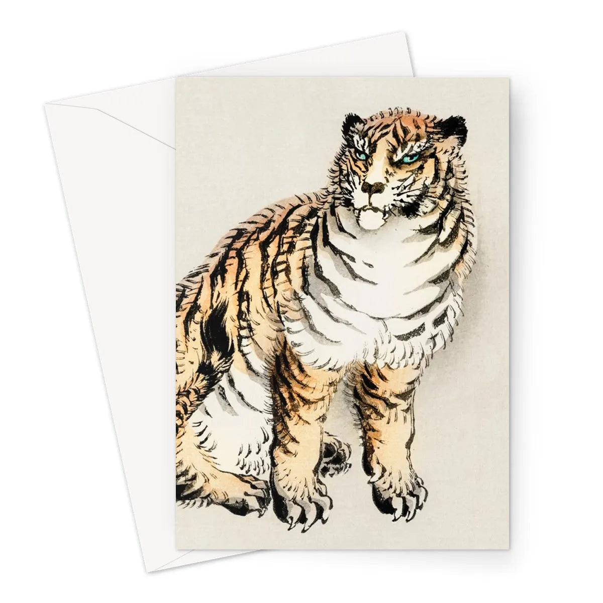 Tiger By Kōno Bairei Greeting Card - A5 Portrait / 1 Card - Greeting & Note Cards - Aesthetic Art