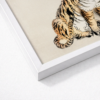 Framed Artwork Detailed Illustration Tiger’s Tail Hindquarters Rendered Kōno Bairei’s Tiger, Meiji Era Kacho-e, Art Print