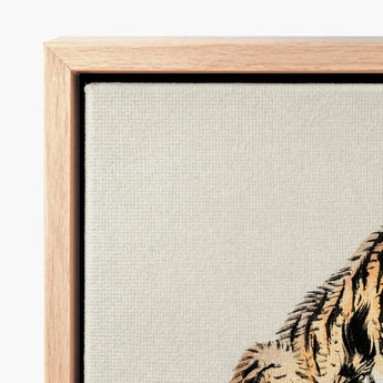 Framed Canvas Artwork Detailed Textured Depiction Animal’s Fur Kōno Bairei’s Tiger, Meiji Era Kacho-e, Art Print