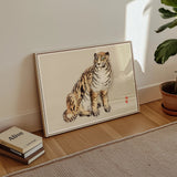 Tiger - Kōno Bairei Kacho-e Art Print, Framed Artwork Tiger Painted Asian Brush Painting Style