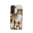 Tiger Kōno Bairei Meiji Animal Samsung Case, Galaxy S22 / Matte, White Smartphone Case Stylized Tiger Illustration