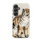 Tiger Kōno Bairei Meiji Animal Samsung Case, Galaxy S25 Plus / Matte, Cream Colored Smartphone Case Detailed Illustration Tiger
