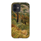Tiger in a Tropical Storm - Henri Rousseau Iphone Case, 12 / Matte, Phone Case Jungle Tiger Design
