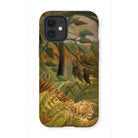 Tiger in a Tropical Storm - Henri Rousseau Iphone Case, 12 Mini / Matte, Tiger-themed Phone Case