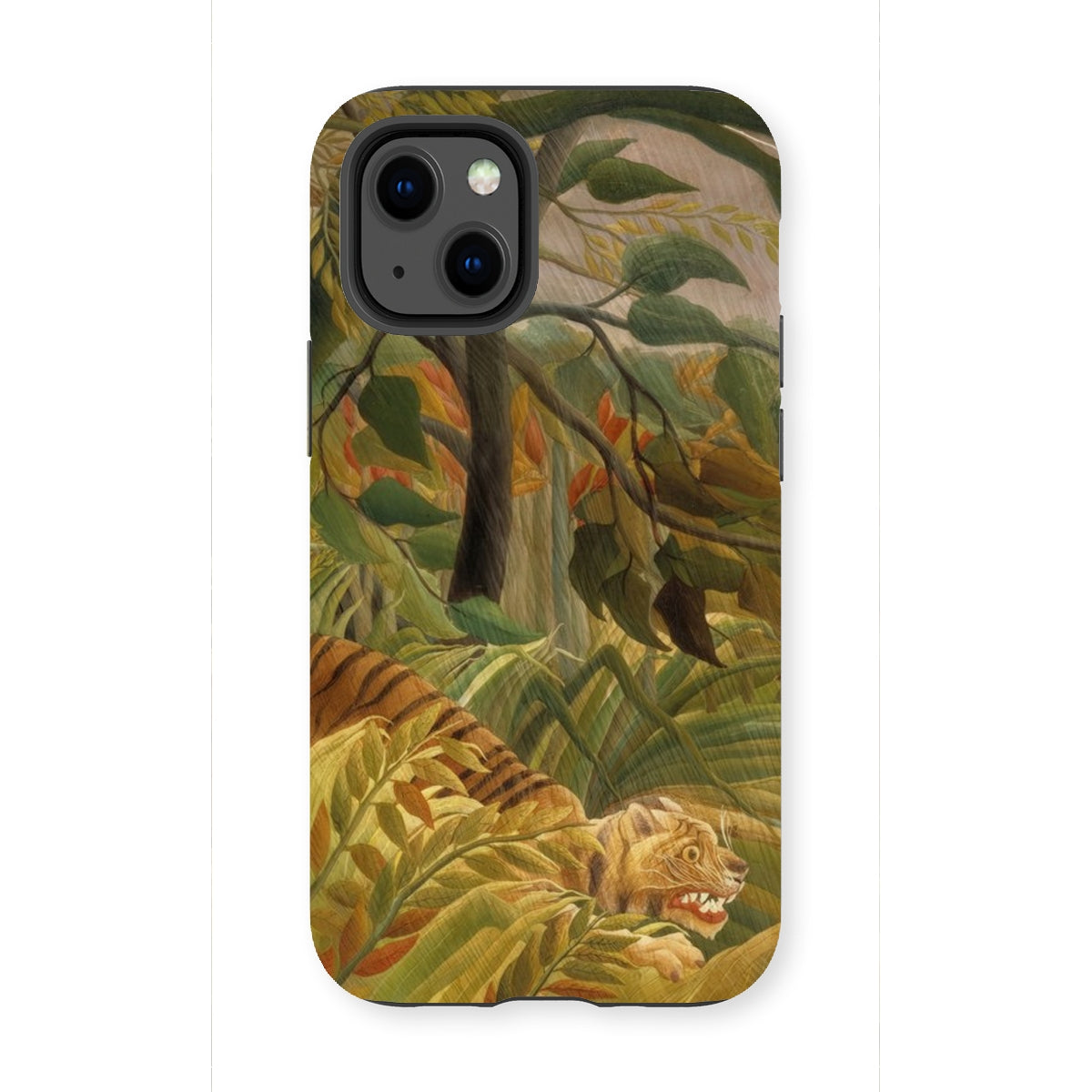 Tiger in a Tropical Storm - Henri Rousseau Iphone Case, 13 Mini / Matte, Phone Case Jungle Tiger Art